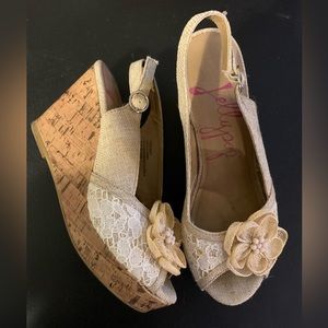 Jellypop Twiggy Cork Heel Wedges - sz 7.5